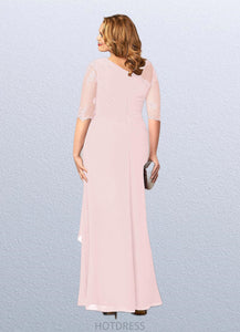 Adelaide A-Line Lace Chiffon Floor-Length Dress P0019831