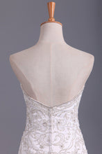 Load image into Gallery viewer, Sweetheart Wedding Dresses Mermaid Organza With Beads And Rhinestones