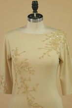 Load image into Gallery viewer, Mother Of The Bride Dresses Bateau 3/4 Length Sleeve Spandex With Beads