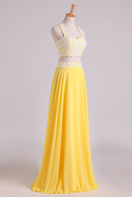 Load image into Gallery viewer, New Arrival Halter Prom Dresses A-Line With Applique Chiffon