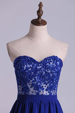 Load image into Gallery viewer, Homecoming Dresses Sweetheart A Line With Beads &amp; Applique Chiffon