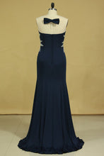 Load image into Gallery viewer, New Arrival Prom Dresses Gorgeous Mermaid Beading Illusion Floor-Length Satin Plus Size