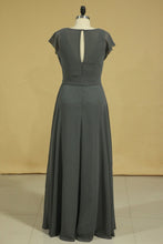 Load image into Gallery viewer, Floor Length Dress Cowl Neck Cap Sleeves With Sash Modified Circle Skirt Plus Size